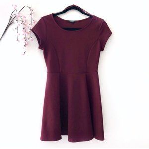 5/$25 Forever 21 Maroon/Burgundy Fit & Flare Dress